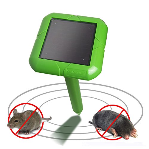 VENSMILE Solar Powered Mole Gopher Repellent Vole Chaser Waterproof