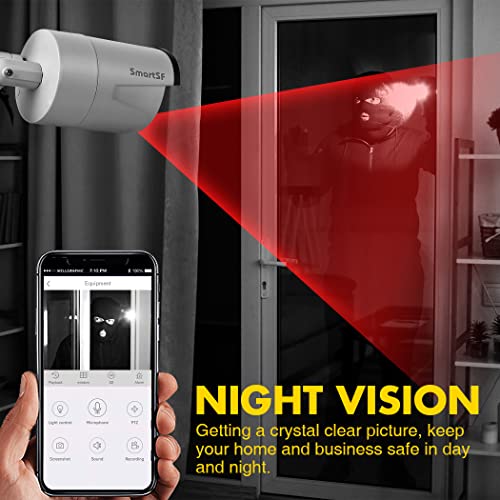 Wireless Security Camera System with 24/7 Video Audio Recording