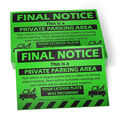 MESS Parking Violation Stickers Hard to Remove 50 Final Notice Tow