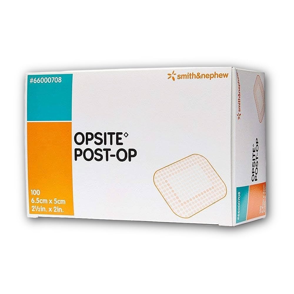 Smith & Nephew SJ66000708 Opsite Post-Op Dressing with Pad, 6.5cm x 5cm, Pack of 100