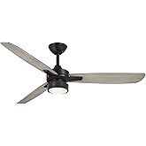 Minka-Aire F727-CL/SVG Rudolph Contemporary 52" Ceiling Fan, Coal Finish with 3 Savannah Grey Blades, 4 Speed Reversible Quie