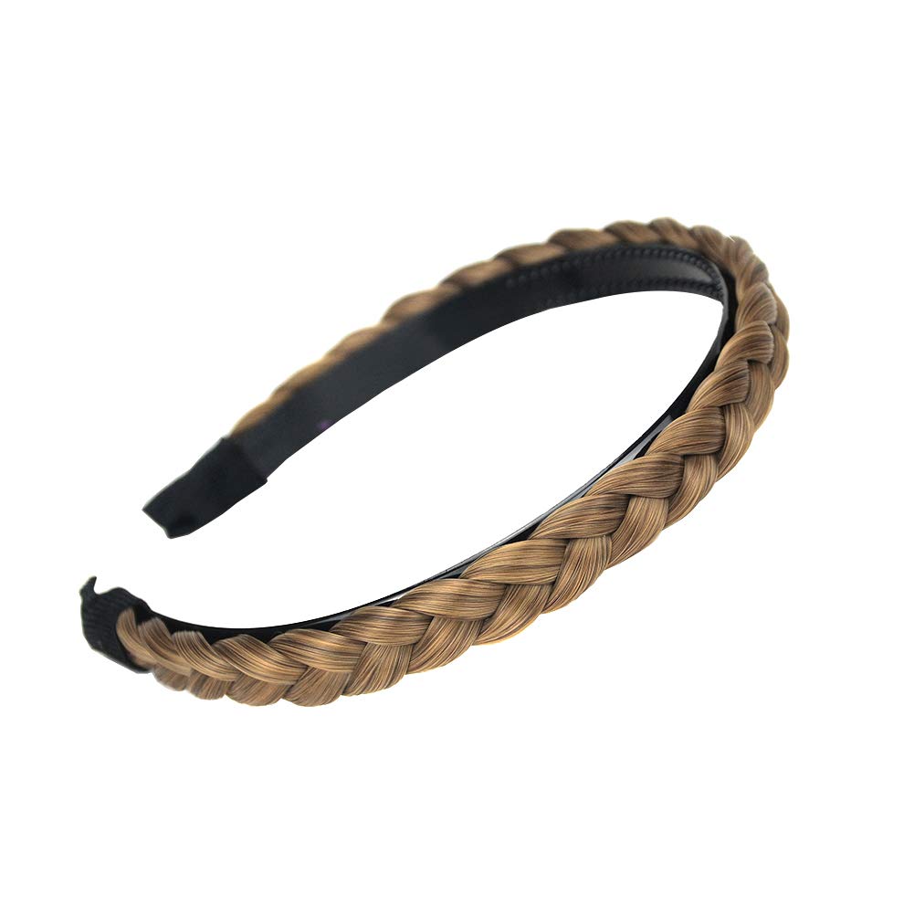BOBIYA Plait Headband Synthetic Hair Plaited Headbands Braid Braided With Teeth for Women Girl (Dirty Blonde) — image 1