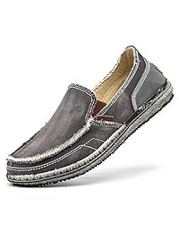 Mocasines de lona para hombre, estilo vintage, transpirables, para caminar al aire libre