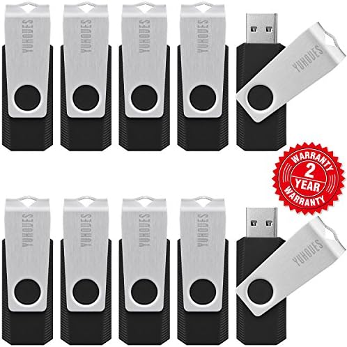 YUHOVES 10 Pack 128MB Thumb USB Falsh Drive with USB Key - Black (YH-2103/128MB)
