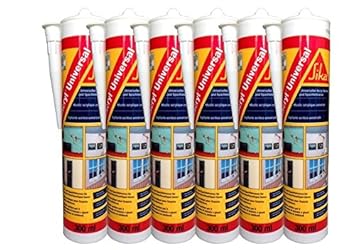 Sika Corporation 528149 Sikacryl Pofessional Acryl-Dichtstoff Fugendichter überstreichbar weiß 6x 300ml