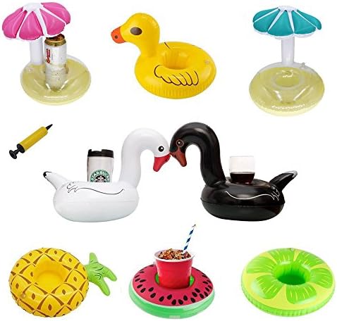Keledz Inflatable Drink Holder 9 Pack Floats Cup Coasters for Summer Pool Party Water Fun and Kids Bath Toys