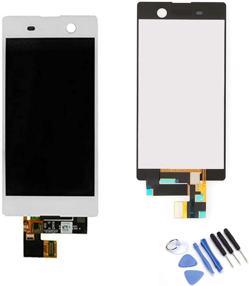 MORESUN-High Quality Full LCD Display Glass Touch Screen Digitizer Assembly Replacement Part for Sony Xperia M5 E5603 E5606 E5653 (White)
