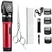 Sminiker Professional Low Noise Rechargeable Cordless Cat and Dog Clippers - Professional Pet Clippers Grooming Kit,animal clippers Pet Grooming Kit(Red)
