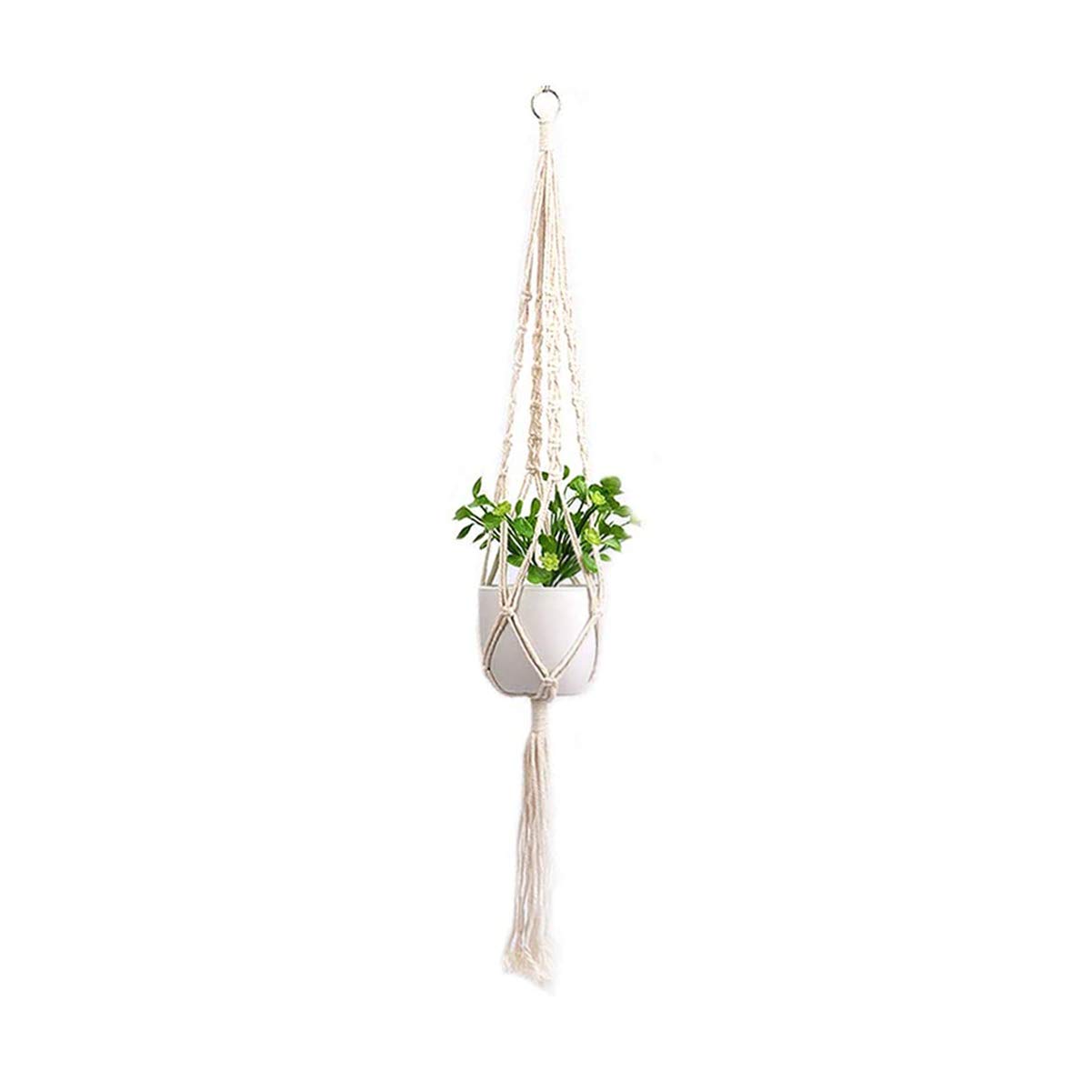 ExeQianming Plant Hanger, Plant Pot Holder for Indoor Outdoor Flower Pot Patio Ceiling Plant Holder(White)