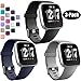 Wepro Compatible with Fitbit Versa 2 Bands for Women Men, Strap for Fitbit Versa Bands for Women Men, Replacement for Fitbit Versa Lite Bands for Women SmartWatch, Large, Black, Gray, Blue