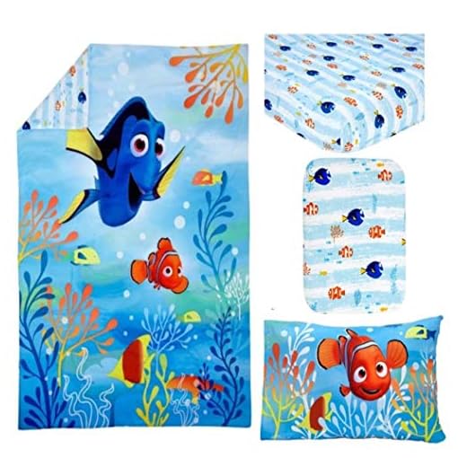 Tl 4 Piece Kids Blue Finding Dory Toddler Bed Set Orange Nemo