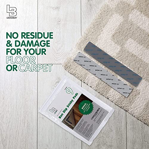 Ledgebay Rug Pad Grippers for Area Rugs Pack of 9 Reusable, No Skid