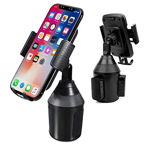 xxiaoTHAWxe New Universal Vehicle Car Truck 360 Degree Adjustable Car Cup Mount Cell Phone Holder Stand Cradle for Cell Phone iPhone Xs/XS Max/X/8/7 Plus/Galaxy for 3-6inch Phone Screen. Black