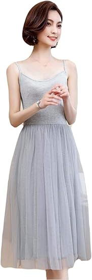 Amazon Co Jp Piite ワンピース キャミソール レディース 夏 レース ワンピース カジュアル 無地 シンプル ロングワンピース おしゃれ Aライン チュニック フレアワンピース 可愛い 服 ファッション小物