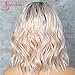 Sapphirewigs Short Dark Brown Ombre Rose Pink Water Wave Daily Makeup Heat Resistant Hair Perruque Women Beauty Blogger Comgirl Wedding Party Present Synthetic Lace Front Wigs