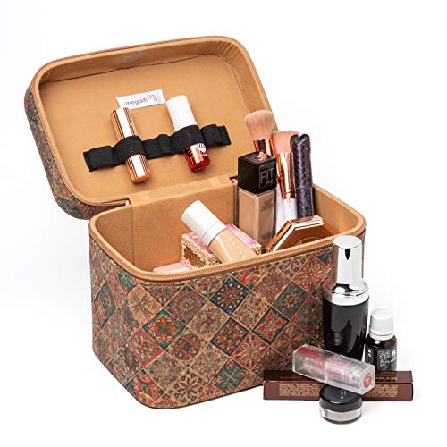 Makeup Train Case, Hard Sided Toiletries Organizer, Cosmetics Storage