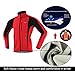ARSUXEO Winter Warm UP Thermal Softshell Cycling Jacket Windproof Waterproof Bicycle Mountain Bike Clothes 15-K Red Size Medium