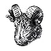 Men's 316L Stainless Steel Vintage Black Big Sheep Goat Head Skull Gothic Ring