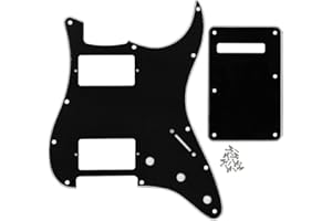IKN 11 Hole HH Pickguard Guitar Scratch Plate Back Plate Set w/Screws for Standard ST Modern Style Guitar Replacement, 3Ply B