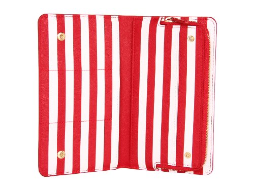 Red/white Snap Wallet Michael Kors Faffiano Stripe