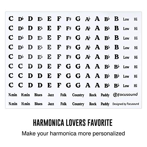 Focusound Harmonica Key Label Stickers 130