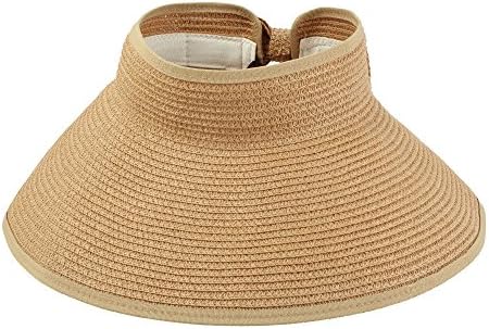 DShop Fashion Women Girl UPF 50+ Packable Crushable Roll Up Wide Brim Sun Visor Beach Straw Hat-7 Colors