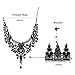 ThyWay Retro Handmade Lace Royal Court Vampire Choker Gothic Necklace Pendant Chain + Bracelet (Black style 2)