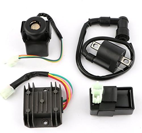 Annpee Ignition Coil 6pin CDI Box Racing Ignition Coil Voltage Regulator Rectifier Relay Kit for CG 150CC 200CC 250CC Vertical Engine Chinese ATV