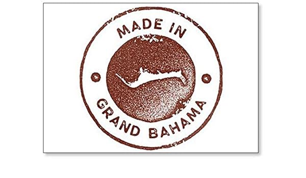 Sello vintage del mapa de Gran Bahama. Imán para nevera con ...