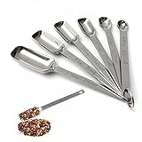 Pengxiaomei One Set of 6 Professional Stainless Steel Measuring Spoons , For Measuring Dry and Liquid Ingredients Measure Spoon Set