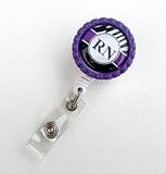 RN Badge Holder Purple - ID Badge Reel - Name Tag Badge - Nursing Badge - Nurse Badge Clip - Cute ID Badge Reel