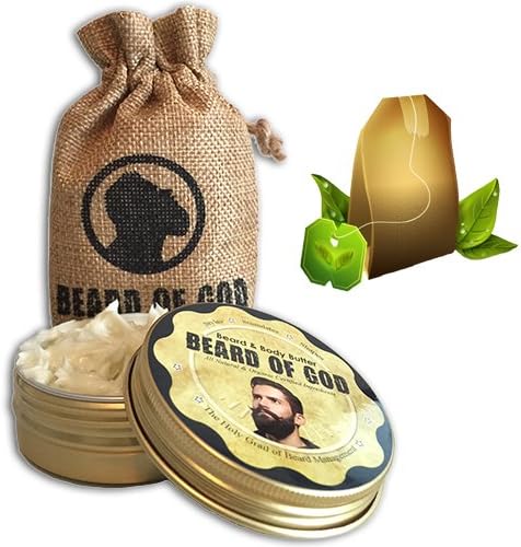 Real Green Tea - 2.65 oz. Thick-Whipped Beard Butter - Natural, Organic & Handcrafted in USA by Beard of God