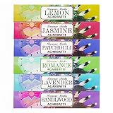 Mosfantal Premium Hand Dipped Incense Sticks - Lemon, Jasmine, Lavender, Sandalwood, Patchouli, Myrrh Variety Gift Pack (240Gram)