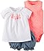 Carter's_1 Girl Diaper Cover Set Ivory with Pink Embro, Neon, 18 Months
