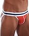 Croota Mens Underwear Jockstrap Bikini, Hip-Up Jocks, Satin Accented Waistband, MJ01M Dark Orange