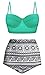Angerella Retro Vintage High Waisted Bikinis Swimwear Bathing Suit, Green Mint, US8-10=Tag Size XL