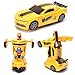 WonderPlay Transforming Toys Bumble Bee Car for Kids, Auto Transforming Auto Robots Action Figure and Toy Vehicles, Realistic Engine Sounds, Beautiful Flash Lights
