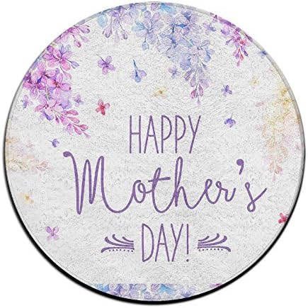 Card Lilac Soft Coral Velvet Circular General Purpose Floor Mat Or Rug Use In Front Of Bedroom, Kitchen,Vanity, Bath Tub, Living Room And Toilet