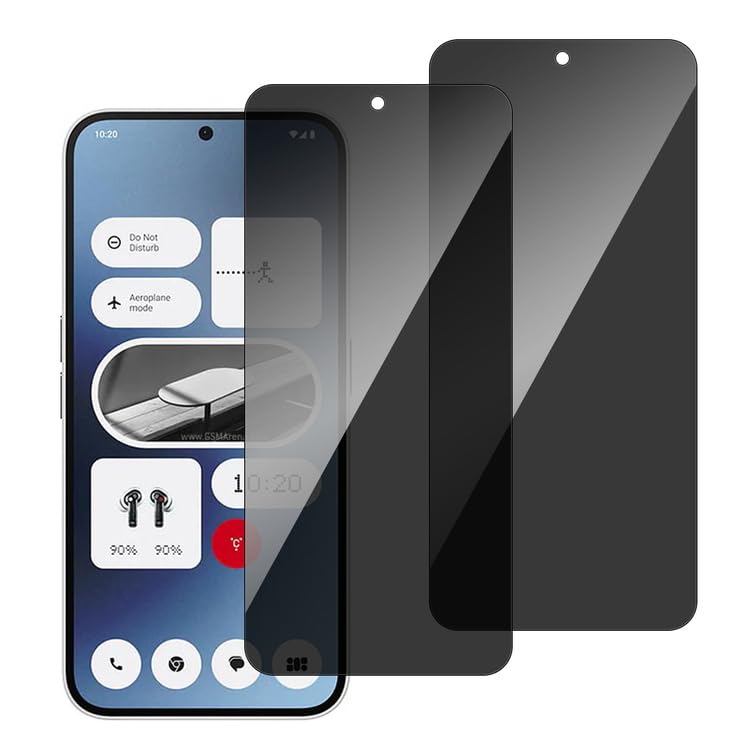 chejuza Privacy Screen Protector for Nothing Phone 2A/2A Plus 5 g [2 Pieces], 9H Hardness, Full Coverage Anti Spy Tempered Glass, HD Screen Protector