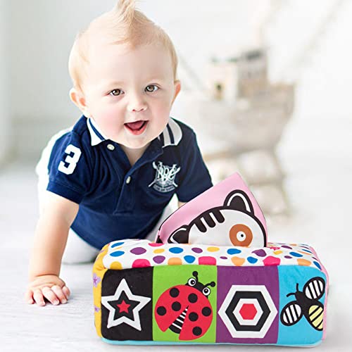 Magic Baby Tissue Box Toys, High Contrast Baby Sensory Tissue Box, Baby