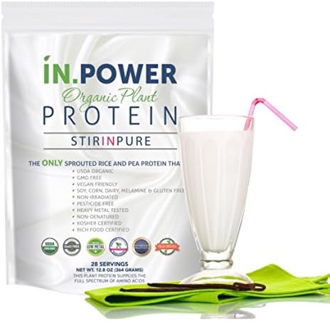 IN.POWER Organic Vegan Plant Based Protein Powder for Weight Loss and Muscle Building