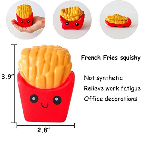 image for HIGO TOY 4pc Jumbo Squishies Set Popcorn French Fries Coffee Cup Scent