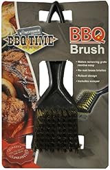 Kingfisher BBQBRUSH BBQ Bristle Cleaner Brush with Metal Scraper Black Brass view 2
