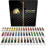 Acrylic Paint Set - 48 x 12ml Tubes - Heavy Body - Lightfast - Artist Quality Paints by MyArtscapeTM