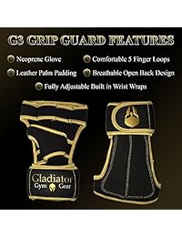 GLADIATOR GYM GEAR Guantes de entrenamiento de neopreno con muñequera integrada y protección de palma de piel antideslizante. Guantes de entrenamiento G3 para levantamiento de pesas WOD PULLUPS Kettlebells & Dumbbells