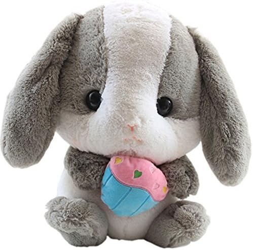 Sunny World Gray Ice Cream Bunny Rabbit 25s Voice Recording Doll Sound Recordable Toy -15.7" Stuffed Animal Cushion Plush Doll Valentine Graduate Gift Fiesta Toys for Girlfriend Children and Friends