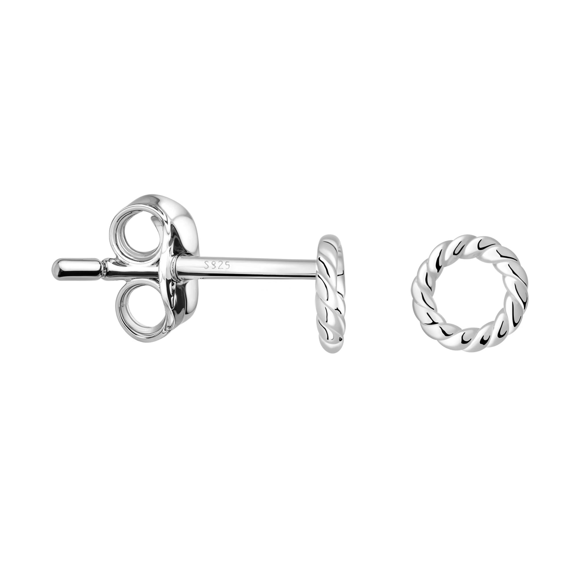 SOFIA MILANI - Women's Earrings 925 Silver - Twisted Circle Stud Earring - 21108