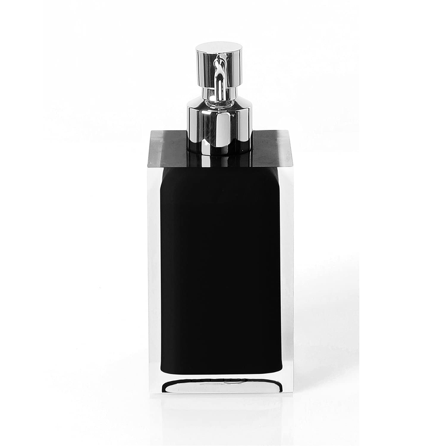 Gedy Auckland Bathroom Soap Dispenser, Black, 16.2 x 7 x 7 cm