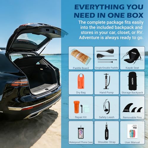NACATIN Inflatable Stand Up Paddle Board,10'6"Upgrade Version Blow Up Paddle Boards for Adults with Premium SUP Accessories& Backpack,Adjustable Paddle,Camera Mount,Hand Pump, for Lake, River, Yoga