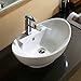 Mecor 23'' x 15'' Oval Egg Shape Bathroom Vessel Sink Vanity Basin with Pop-up Drain, Porcelain White